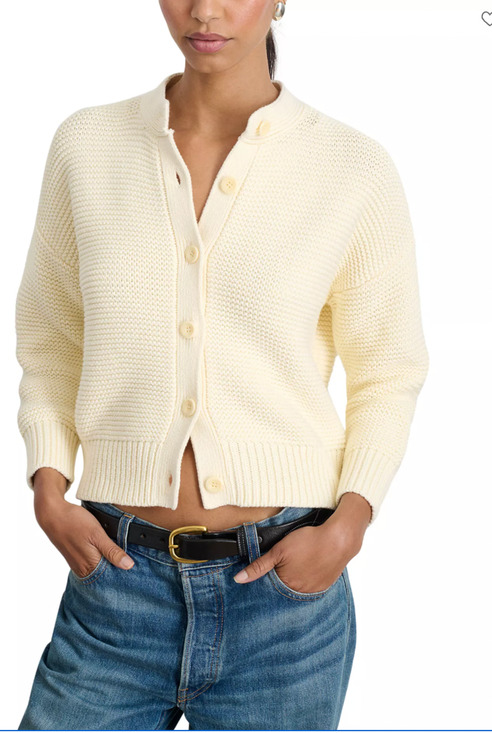 Alex Mill Sweaters - ALEX MILL NWT Evereve Nico Cotton Knit Button Front Cardigan in Ivory // L